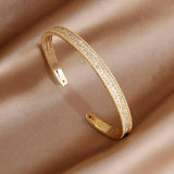 Crystal Open Bangle Bracelets, French Style Bangles