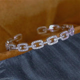 Crystal Hollow Geometric Bangles Bracelets Women Jewelry
