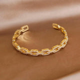 Crystal Hollow Geometric Bangles Bracelets Women Jewelry