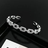 Crystal Hollow Geometric Bangles Bracelets Women Jewelry