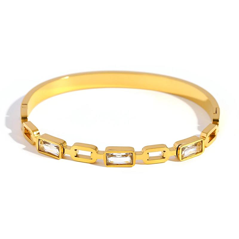 Evil Eye Shell Zircon Bangle Bracelet Stainless Steel Wrist Friendship Gift