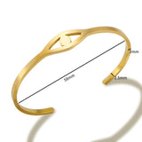 Classic Charm Cuff Bracelet Stainless Steel Eye Plated Bangle