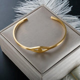 Classic Charm Cuff Bracelet Stainless Steel Eye Plated Bangle