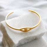 Classic Charm Cuff Bracelet Stainless Steel Eye Plated Bangle