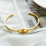 Classic Charm Cuff Bracelet Stainless Steel Eye Plated Bangle