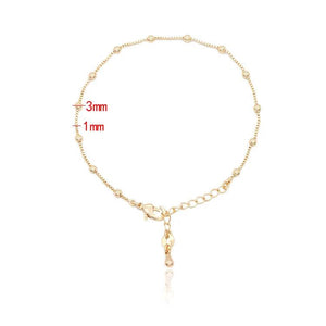 2PCS 3MM Ball Brass Finished Chain Anklet DIY Jewelry Findings