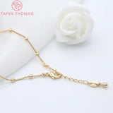 2PCS 3MM Ball Brass Finished Chain Anklet DIY Jewelry Findings