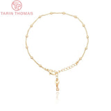 2PCS 3MM Ball Brass Finished Chain Anklet DIY Jewelry Findings