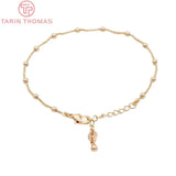 2PCS 3MM Ball Brass Finished Chain Anklet DIY Jewelry Findings
