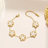 Flower Charm Bracelet Women's Stainless Steel Pendant