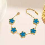 Flower Charm Bracelet Women's Stainless Steel Pendant