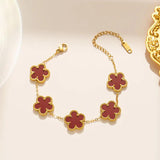 Flower Charm Bracelet Women's Stainless Steel Pendant