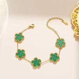 Flower Charm Bracelet Women's Stainless Steel Pendant