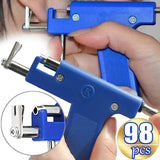 98pcs Professional Ear Piercing Gun Tool Set Ear Studs Steel Body Piercing Kit