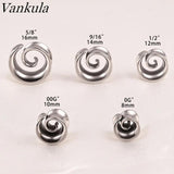 Vankula 2PCS Spiral Saddle Plugs Hangers for Ear Tunnels Gauges Piercing