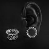 2PCS Stainless Steel Ear Plugs 0g-1 inch Hollow Stretcher Piercing Jewelry