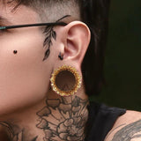2PCS Stainless Steel Ear Plugs 0g-1 inch Hollow Stretcher Piercing Jewelry