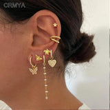 Turtle Cat Paw Bee Stud Earrings Piercing Heart Dangle Ear-Ring Jewelry