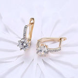 Royal Zircon Hoop Earrings 18k Jewelry AAA+ Nickel