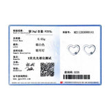 925 Silver Hearts CZ Stud Earrings Rose Ear Women Jewelry