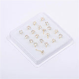 20 Pcs CZ Crystal Nose Studs Nose Rings Body Jewelry Nose Bone