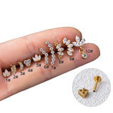 G23 Titanium Stud Earring Zircon Crown Ear Cuff