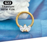Titanium Hinged Nose Ring Septum Ring Hoops 16G Round Zircon Women Jewelry