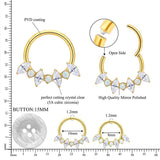 Titanium Hinged Nose Ring Septum Ring Hoops 16G Round Zircon Women Jewelry