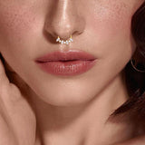 Titanium Hinged Nose Ring Septum Ring Hoops 16G Round Zircon Women Jewelry