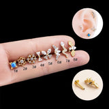 G23 Titanium 1.2*8mm Piercing Bat Snake Flat Studs Lip Stud Earring