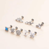 G23 Titanium 1.2*8mm Piercing Bat Snake Flat Studs Lip Stud Earring