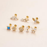 G23 Titanium 1.2*8mm Piercing Bat Snake Flat Studs Lip Stud Earring