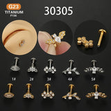 F136 G23 Titanium Bat Horse Eye Lip Stud Earring 16g