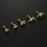 F136 G23 Titanium Bat Horse Eye Lip Stud Earring 16g