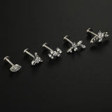 F136 G23 Titanium Bat Horse Eye Lip Stud Earring 16g