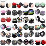 2pcs 6-25mm Acrylic Ear Hollow Tunnel Plugs Single Flared Ear Gauges