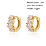 Chain Dangle Earrings Zircon Double Hoop Piercing Jewelry