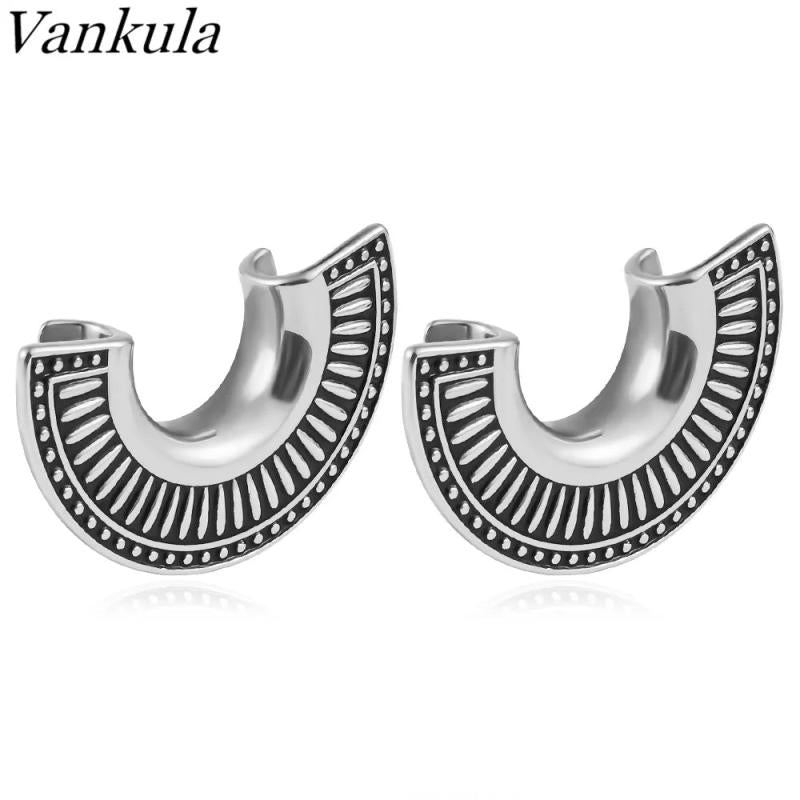Vankula 2PCS 316 Fan-Shaped Ear Tunnels Piercing Studs