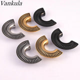 Vankula 2PCS 316 Fan-Shaped Ear Tunnels Piercing Studs