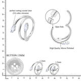 F136 Titanium CZ Pave Side Marquise Stone Center Hinged Segment Hoop Ring
