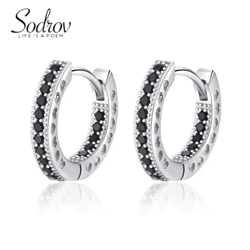SODROV Zircon Hoop Earring Classic Gothic Women's Accessories