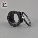 Wood Patterned Hollow Pulley Ear Expanders Plugs Gauges Body Piercing Jewelry