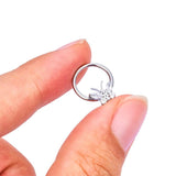 Titanium Hinged Segment Hoop CZ Paved Tragus Ear Ring