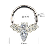 Titanium Hinged Segment Hoop CZ Paved Tragus Ear Ring