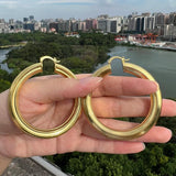 Women's Big Hoop Earrings Twisted Loop Stud Charm Large Earring