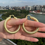 Women's Big Hoop Earrings Twisted Loop Stud Charm Large Earring