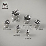 Stainless Steel Skull Expander Gauges Earrings 2PCS
