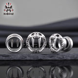 Stainless Steel Skull Expander Gauges Earrings 2PCS