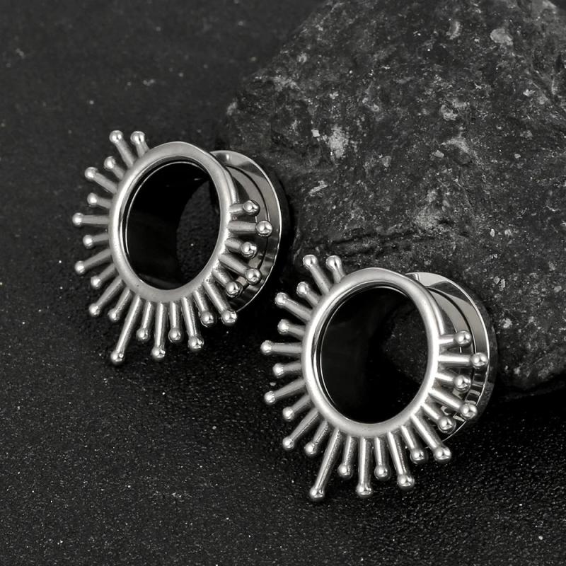 2 PCS Stainless Steel Plugs Expander 8mm-25mm Ear Gauges Earrings