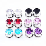 Crystal Zircon Ear Plug Tunnel Earring Cartilage Expander 1Pair